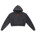 QC Washed Cropped Hoodie