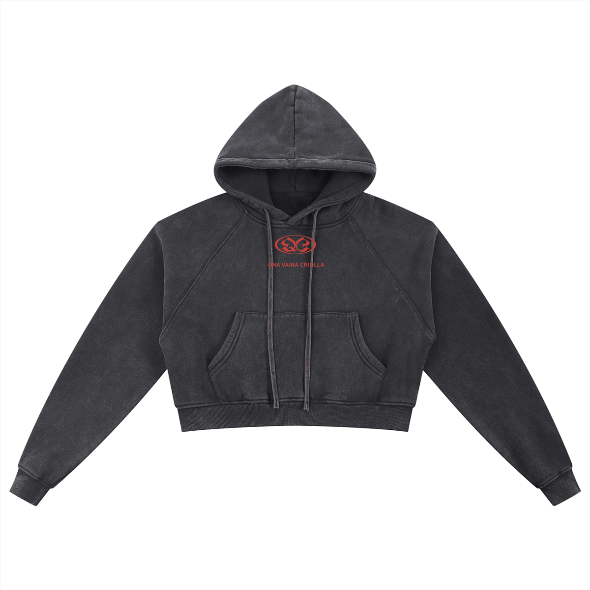 QC Washed Cropped Hoodie